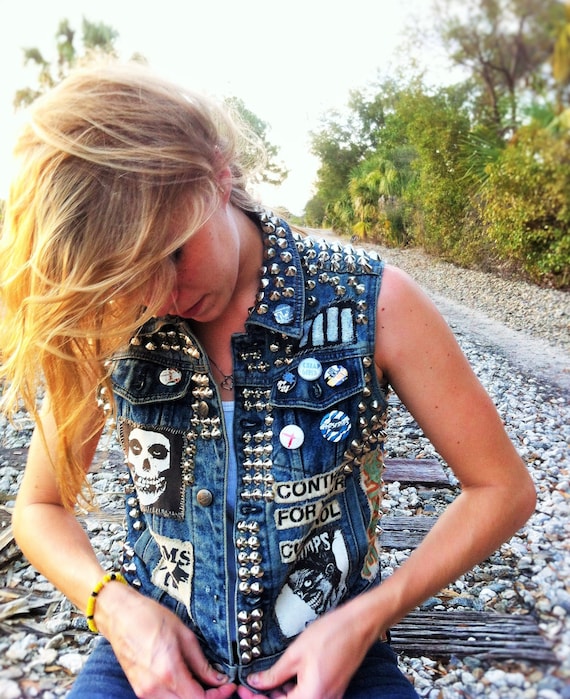 Patched Denim Vest