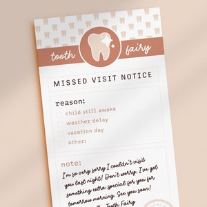 El Hada de los Dientes olvidó la carta Descarga instantánea / La disculpa del Hada de los Dientes no visitó / El Hada de los Dientes llega tarde no vino / Carta del Hada de los Dientes