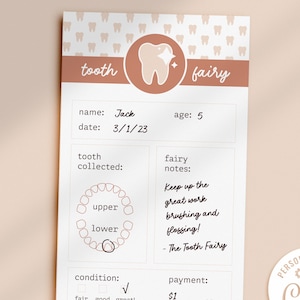 Editable Tooth Fairy Receipt Printable Certificate | Tooth Fairy Note Printable Receipt | Kids Tooth Fairy Letter | Lost Tooth
