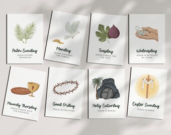 Tarjetas de Pascua: Escrituras de Semana Santa y colorear (Descarga digital)