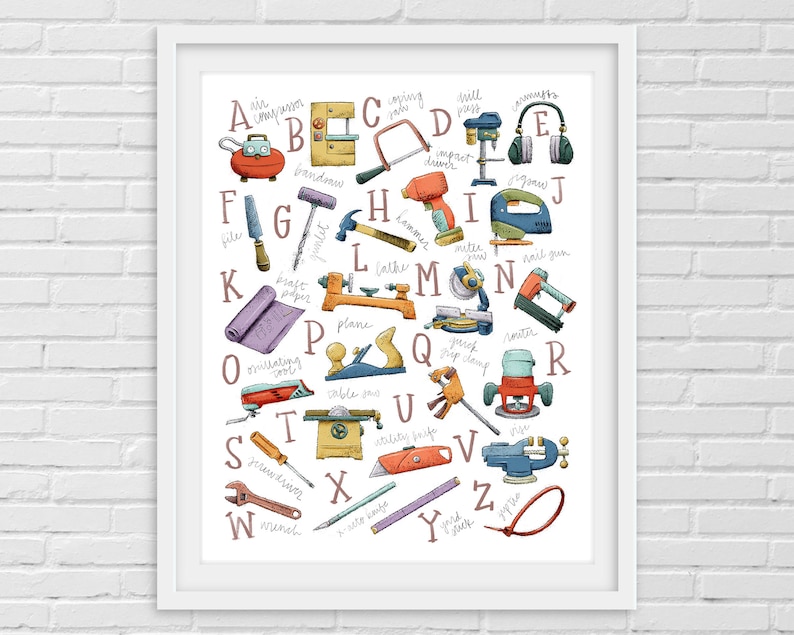 ABCs Maker Alphabet Poster Printable 16x20 Instant Download Etsy