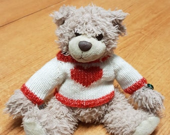 Teddy Bear Clothes. Hand Knitted Jumper to fit 9" bear.