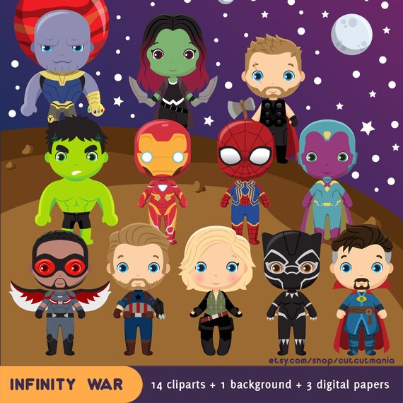 Avengers Infinity War Clipart Marvel heroes clipart 