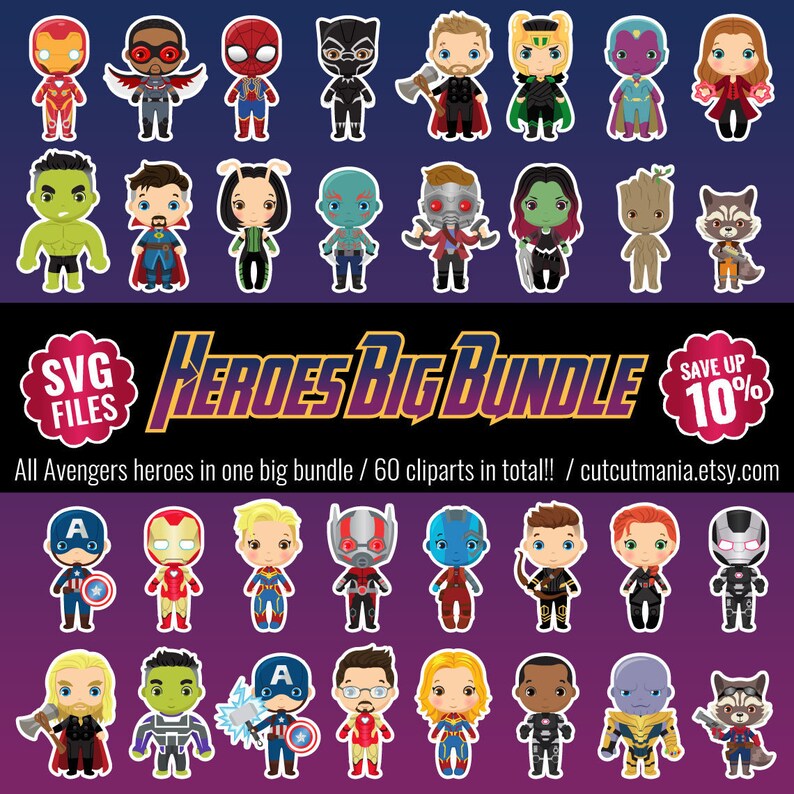 Download Helden big Bundle SVG-Dateien Avengers Infinity War / | Etsy