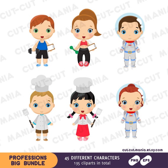 Download Professions Big Bundle Clipart Job Occupation Clipart Etsy