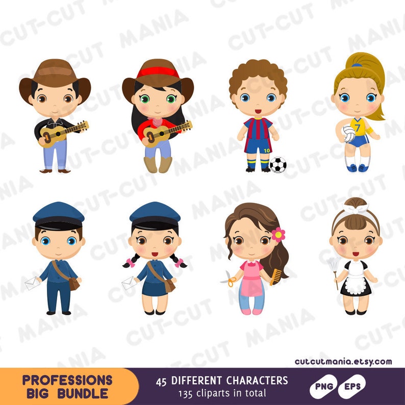 Download Professions big bundle clipart Job Occupation Clipart | Etsy
