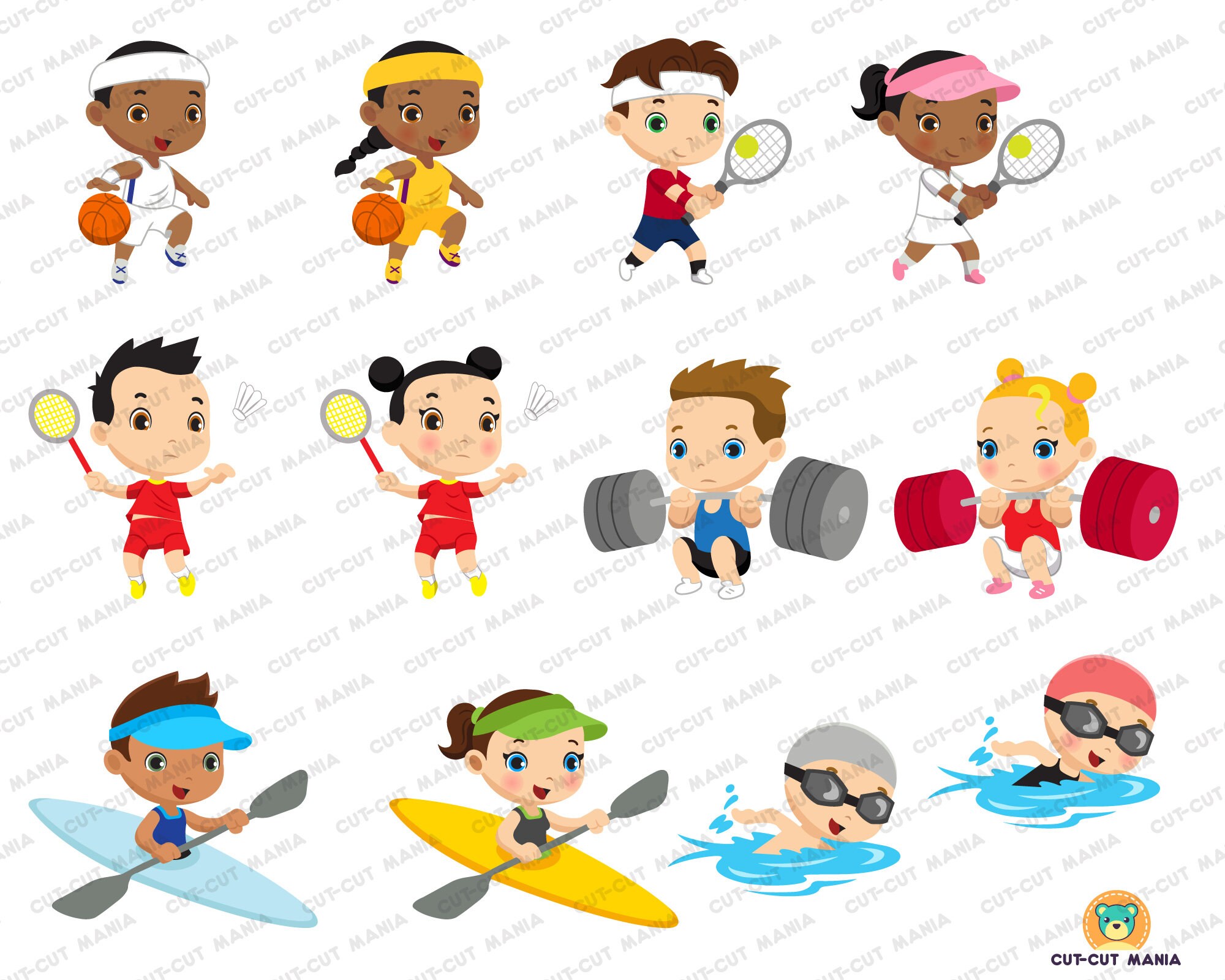 Olympic Sports Cute Cliparts Olympic Games Clip art Tokyo | Etsy
