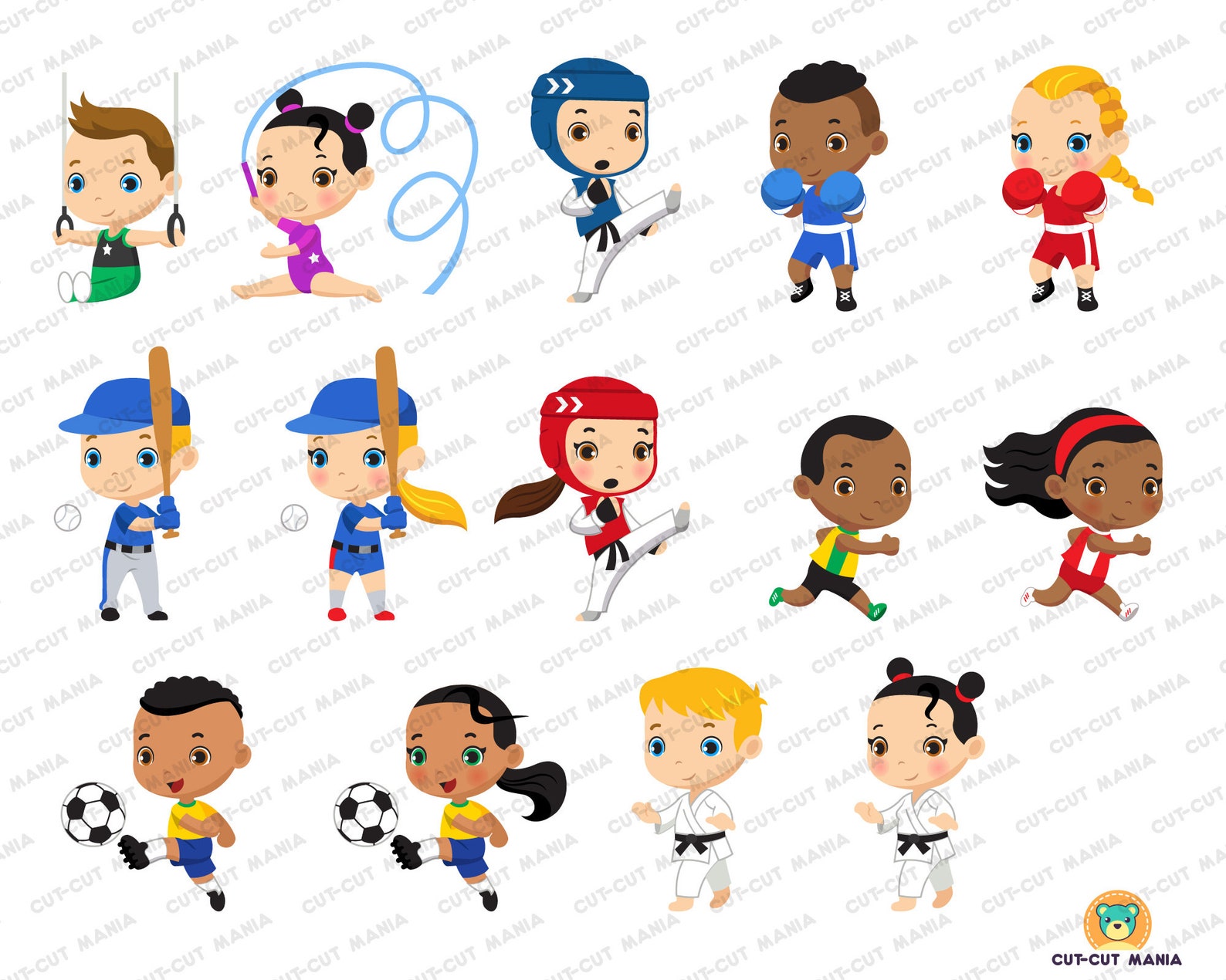 Olympic Sports Cute Cliparts Olympic Games Clip art Tokyo | Etsy
