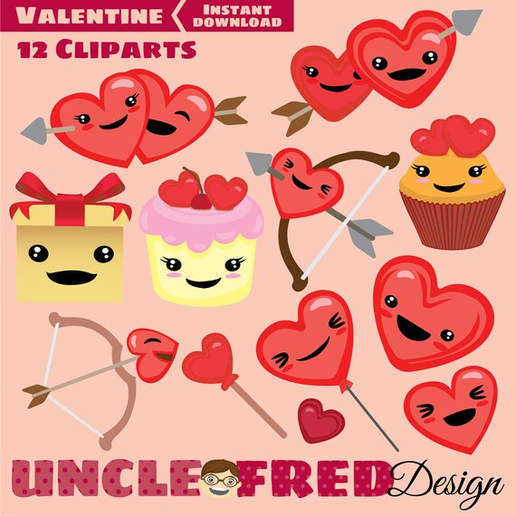 Valentine Clipart For Commercial Use Vector Graphics Digital Etsy