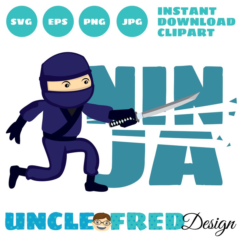Download Clip Art Svg Eps Jpg Png Files Ninja Svg Clipart For Scrapbooking And Commercial Use 0115 Art Collectibles