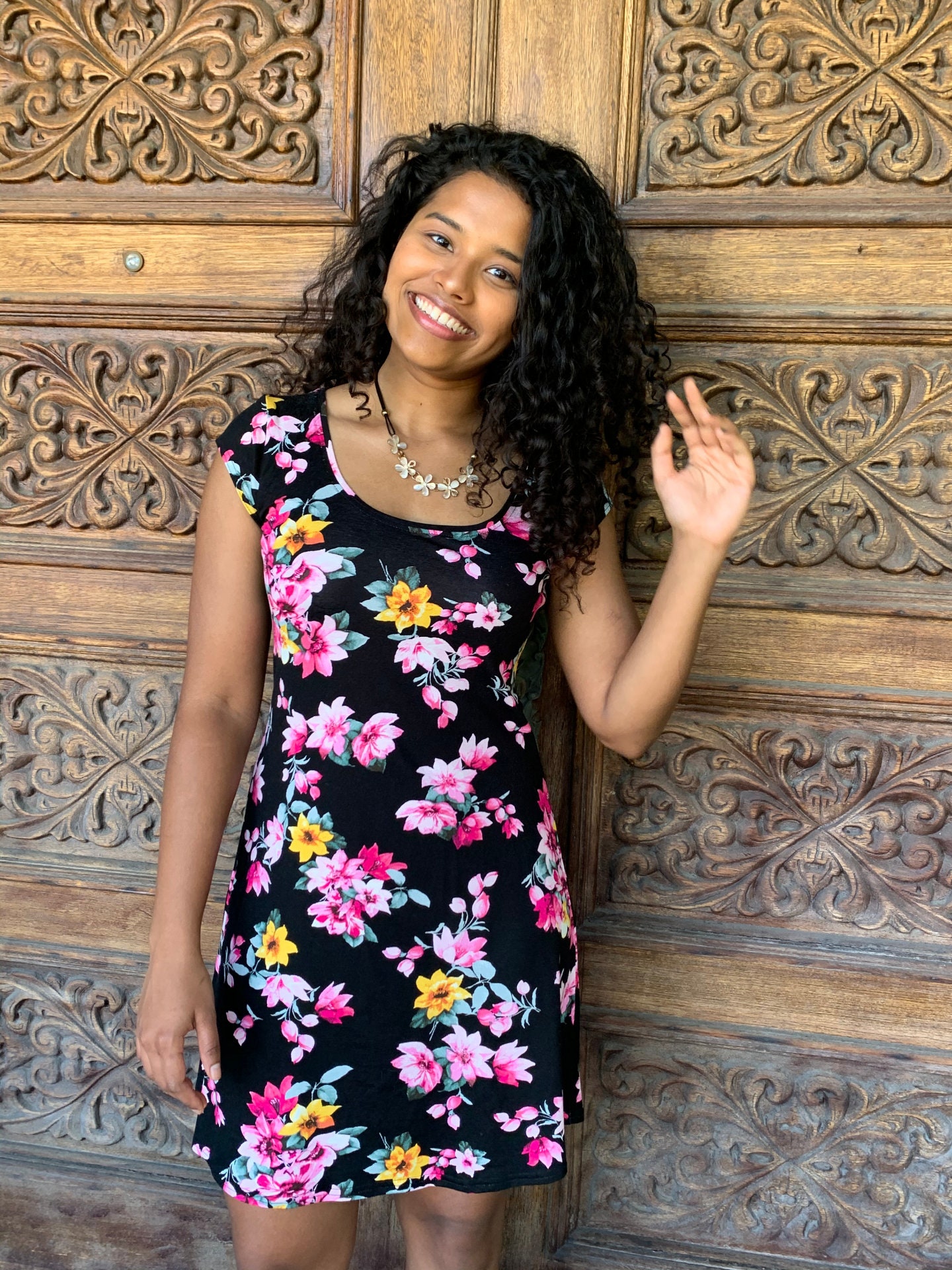 black floral dress short sleeve Buy Love & Roses Black Floral Jersey Peplum Ruffle Short Sleeve Midi Dress from Next USA