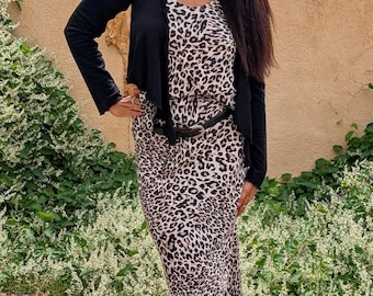 Pencil Skirt, Form Fitting Skirt, Bias Cut Pencil Skirt, Viscose Crepe Skirt, Sizes S to L, Lace Detail, Machine Washable, Animal Print