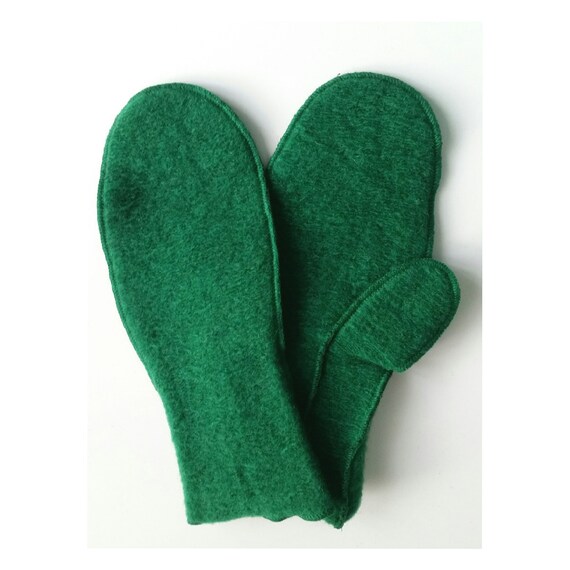 Winter Wool Mittens For Men Warm Wool Mittens Emerald Etsy