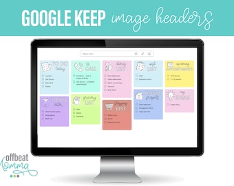 May include: A screenshot of a Google Keep note-taking app on a computer screen. The screen displays nine colorful notes with handwritten headers and checkboxes. The headers include "To Do Today", "To Call", "Chores List", "Wish List", "Upcoming Appointments", "To Do Later", "Grocery List", "Shopping List", "House Projects", and "My Ideas".