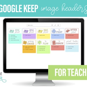 Colorful Google Keep Teacher Image Headers | Instant Download Google Keep Headers | Teacher Organization | Headers for Teachers