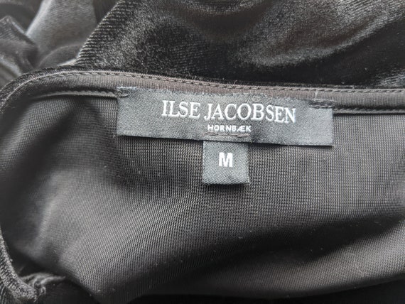 ILSE JACOBSEN Hornbæk black velour dress Size M - image 9