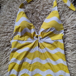 MARIMEKKO Lokki (mewa) tankini żółto-biały top kąpielowy rozmiar S