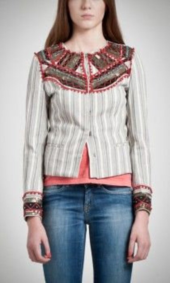 PEPE JEANS Divine Boho Embroidered Beaded Gypsy Jacket Size S | Etsy Hong  Kong