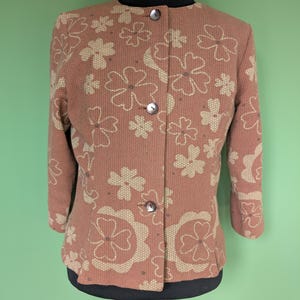 GUDRUN SJODEN wool blend multicolor floral print Jacket Size Small