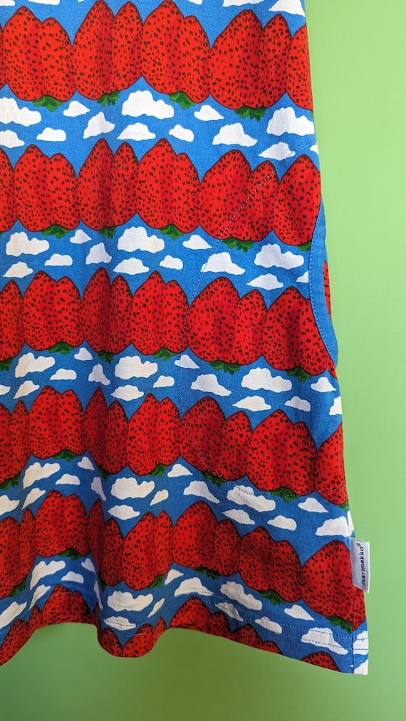 MARIMEKKO blue/red/white cotton T-shirt dress poc… - image 4