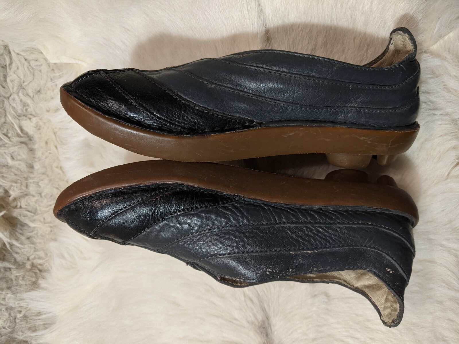 EL NATURALISTA Black/gray Leather Slip on Shoes Size EU37 EL NATURALISTA Black/gray Leather Slip on Shoes Size EU37