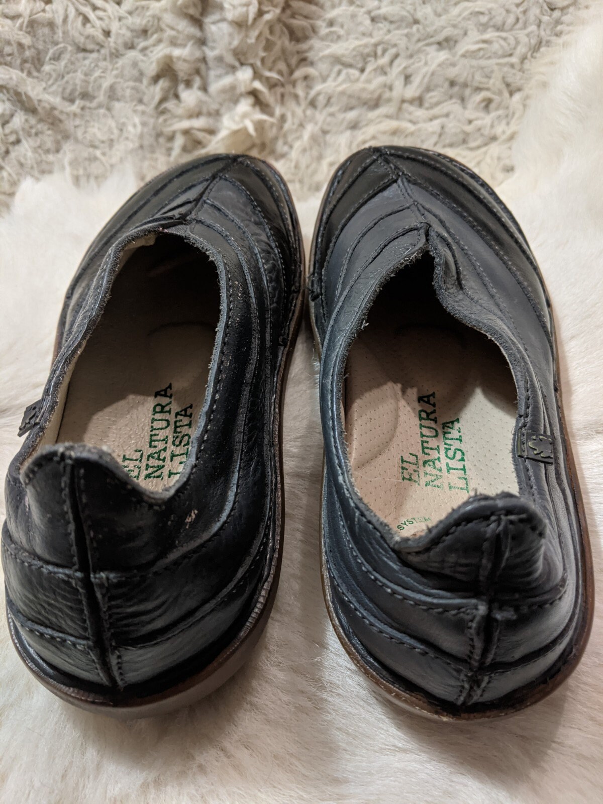 EL NATURALISTA Black/gray Leather Slip on Shoes Size EU37 EL NATURALISTA Black/gray Leather Slip on Shoes Size EU37