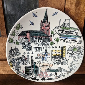 Inger Waage to Stavangerflint Norway 7&quot; Wall Plate/Dish Earthenware