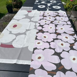 Set of 3: Marimekko acrylic COATED Fabric Unikko by Maija Isola Finnish Design