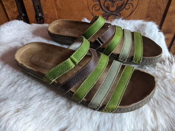 EL NATURALISTA Green Leather Shoes Torcal Sandal Mules Flat - Etsy