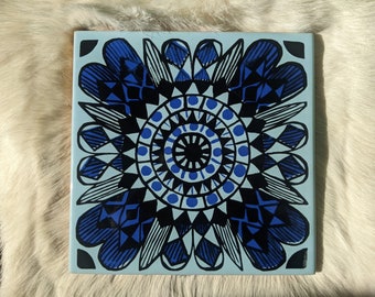 Mari Simmulson per Upsala Ekeby "Orient" piastrelle in ceramica 15 x 15 cm