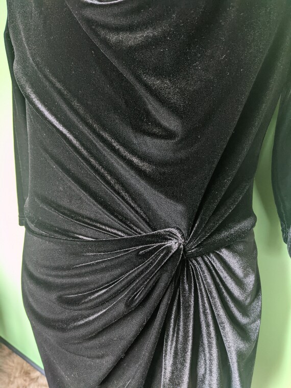 ILSE JACOBSEN Hornbæk black velour dress Size M - image 4