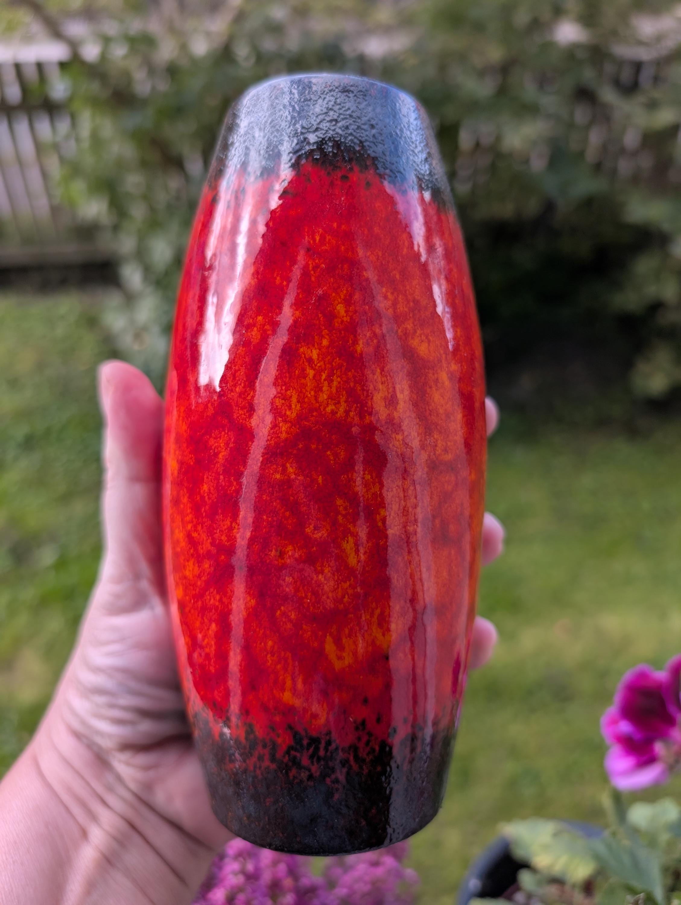 Vintage Scheurich Keramik Fat Lava Vase West Germany 522 18