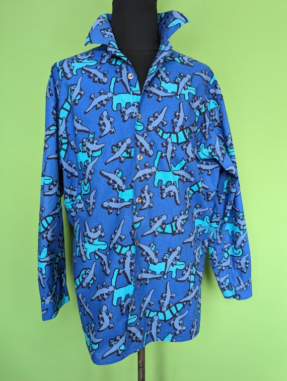 MARIMEKKO long sleeve button up shirt Geko Lizard 