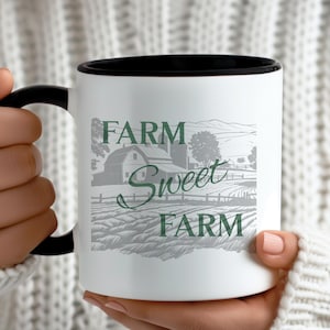 Coffee Mug Farm Sweet Farm Scene Rustic Kitchen Decor Country Living Tea Cup Home Barn Farming Barnyard Gift Housewarming Farmer Homestead