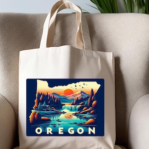 Mt jefferson orelot oreton bei sonnenuntergang einkaufstasche natur leinentasche oreanger berglandschaft geschenk