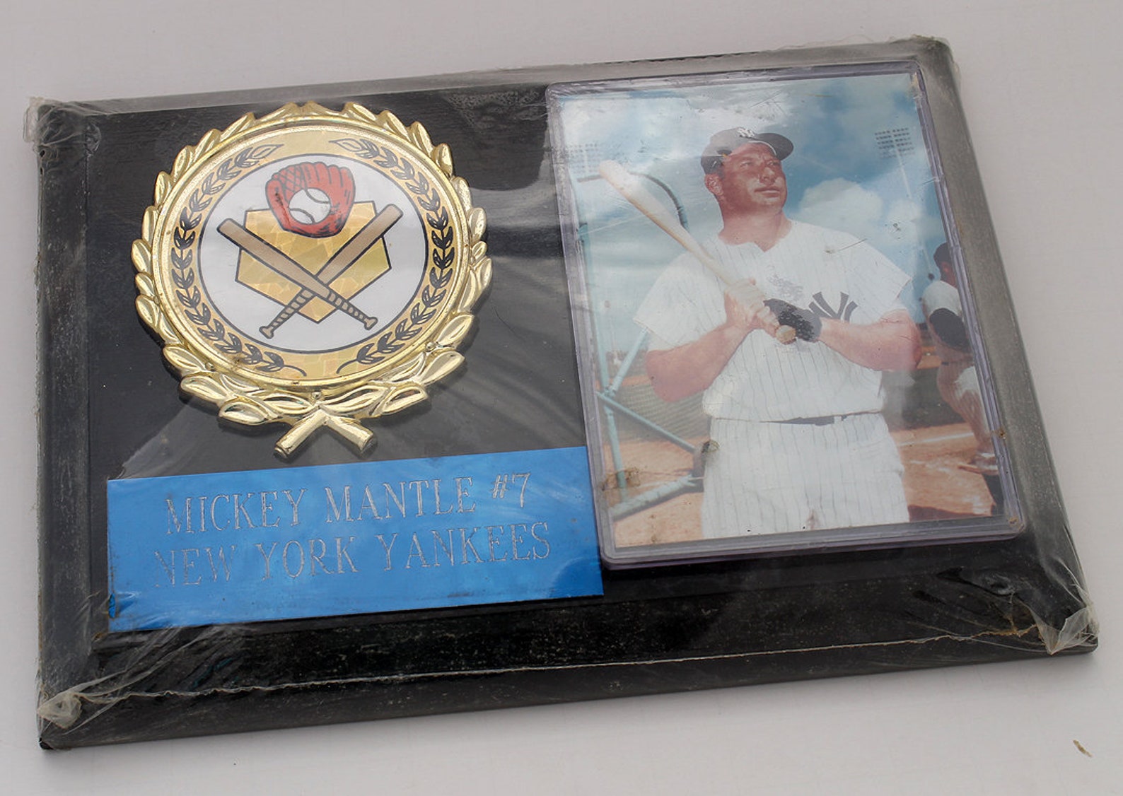 Mickey Mantle New York Yankees Baseball Card Plaque Etsy