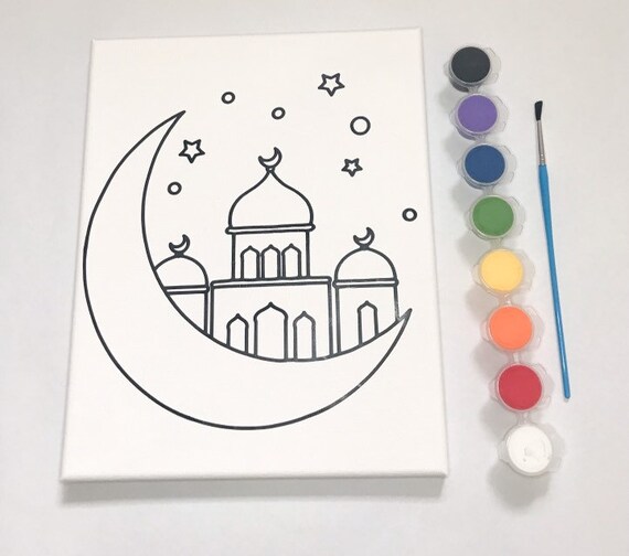 Painting Craft Supplies & Tools Kids DIY Canvas Paint Kits Stretched