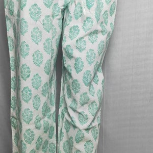 Hand block printed cotton yoga pants for women and men, boho clothes, payjama ,loose pants, with Elastic and drastic  Use natural colors.
