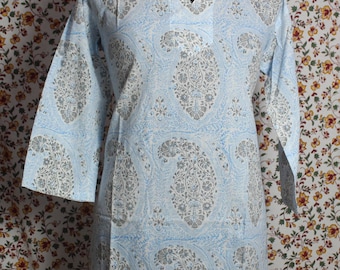 womens clothes block printed Ladies Tops Tunic Kurti Blouse boho clothes.we use only natural fabrics to give you comfort and style.