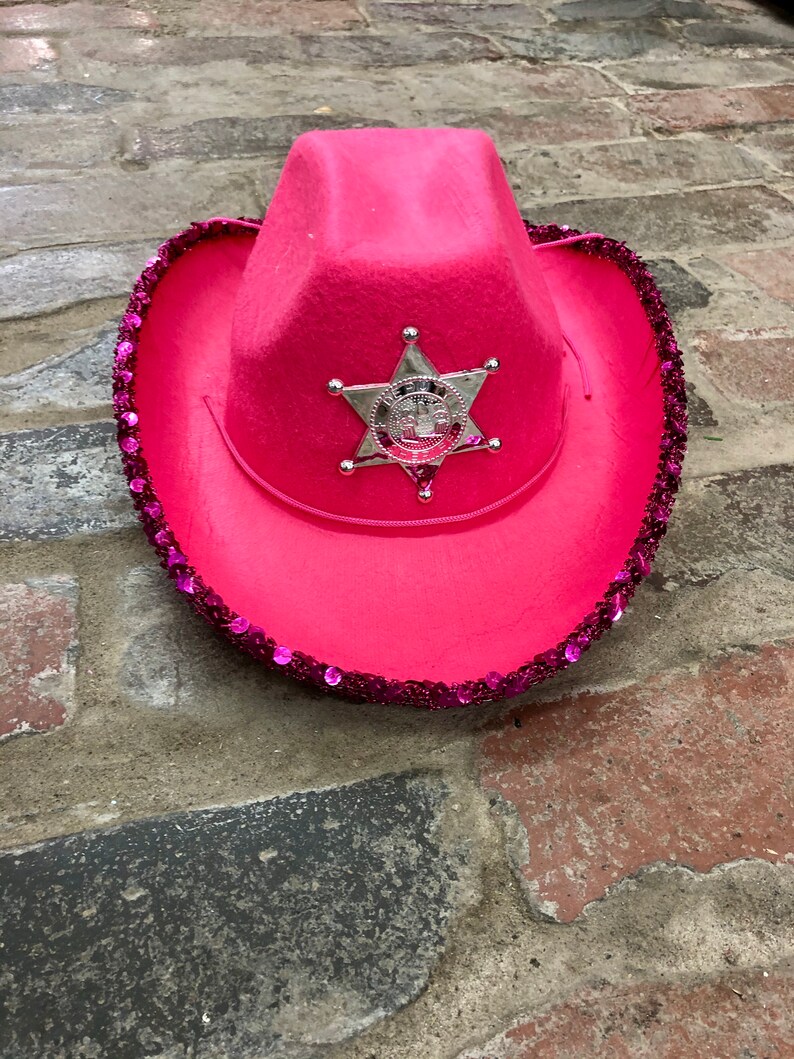 Birthday Hat| holiday hat. Party Hat Girls Cowboy Hat Christmas hat|Kids Cowboy Hat Childrens Sequin Sheriff Hat