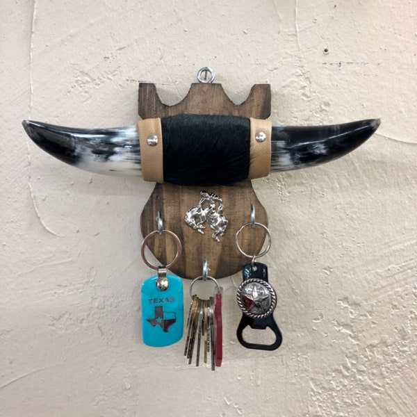 Western Longhorn Key holder for wall | Western decor | Rustic Home Decor | Home Decor | Wall Hook | Western Decor | Genuine Longhorn Decor