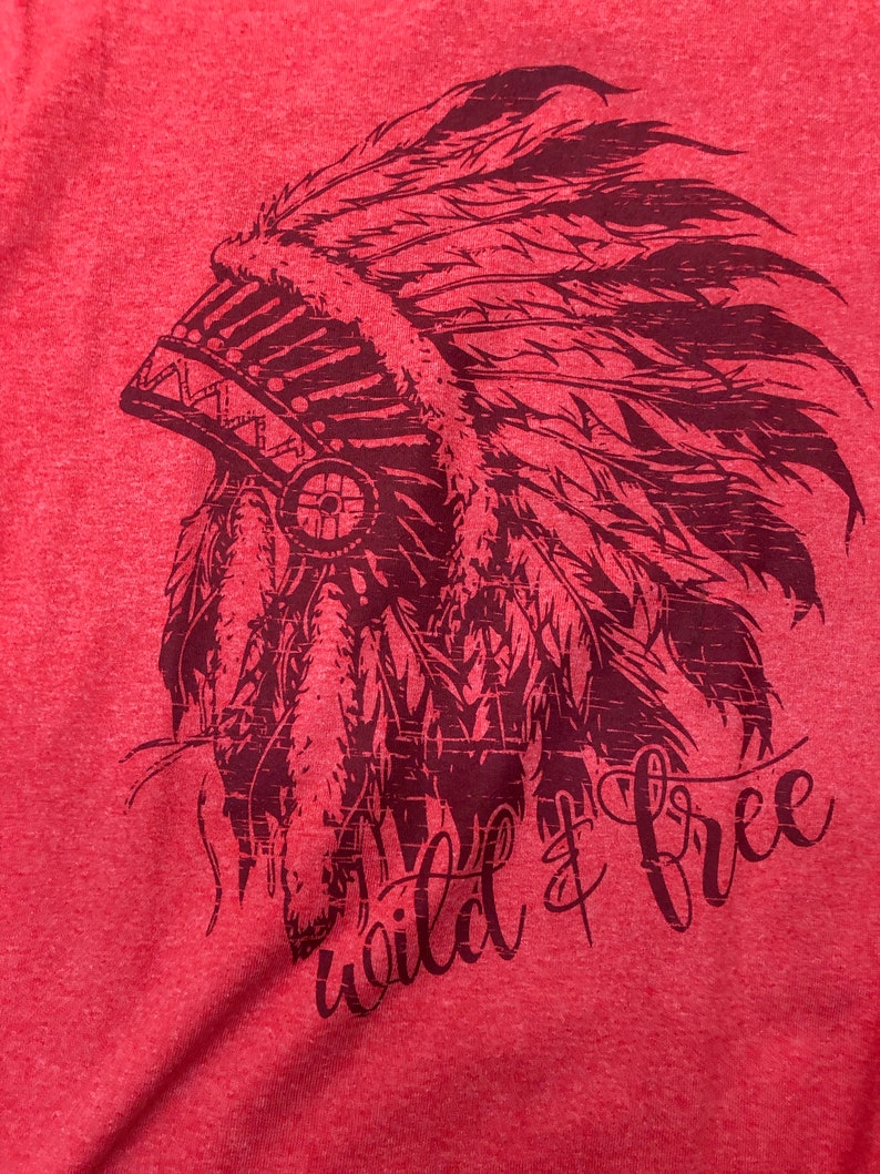 Native American Headdress T-shirt Live Wild and Free Tee - Etsy