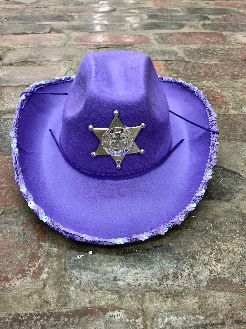 Birthday Hat| holiday hat. Party Hat Girls Cowboy Hat Christmas hat|Kids Cowboy Hat Childrens Sequin Sheriff Hat