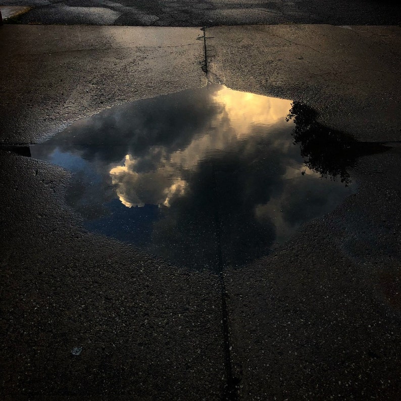 Flaque Deau Portail Reflets Photographie De Couleur Imprimée