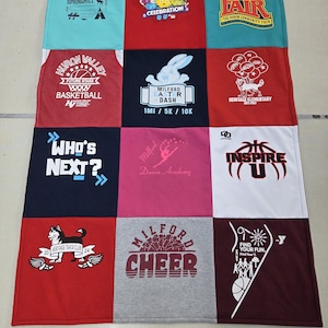 Custom Blankets made from tshirts, sweaters, jerseys and other shirts with Fleece backing image 17