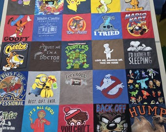 Custom T-shirt Memory Blanket, Travel & Concert Keepsake