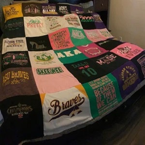 Custom Blankets made from t-shirts, jerseys an other shirts with Fleece backing image 8