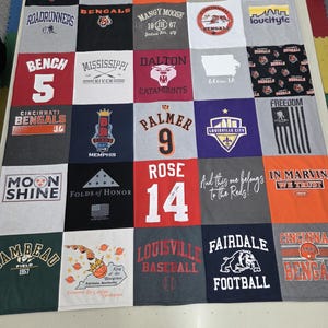 Custom Blankets made from tshirts, sweaters, jerseys and other shirts with Fleece backing image 18