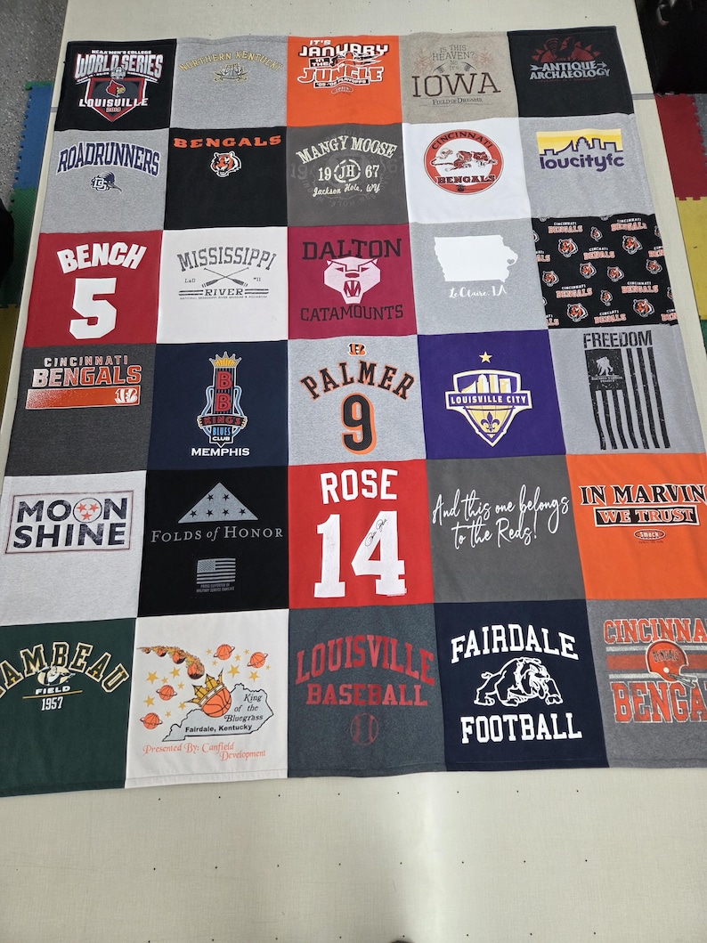 Custom Blankets made from tshirts, sweaters, jerseys and other shirts with Fleece backing image 18