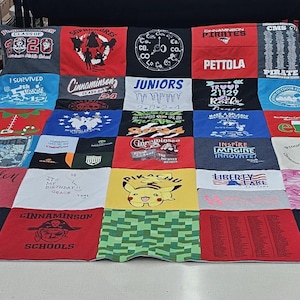 Custom Blankets made from tshirts, sweaters, jerseys and other shirts with Fleece backing